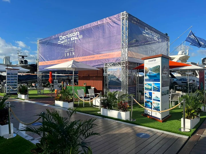 Denison Yatch booth at MIBS 2023, Miami Beach, FL