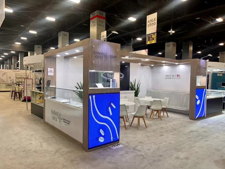 Saban Onyx booth at Jewelry Exhibit 2023, Miami Beach, FL