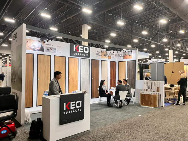 KEO Surfaces booth at Custom Exhibit 2024, Las Vegas, NV