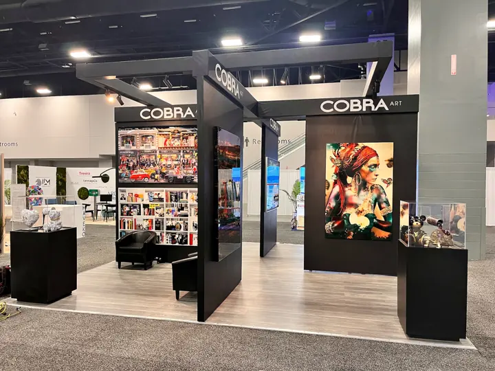 Cobra Art booth at Art Exhibit 2023, Miami Beach, FL