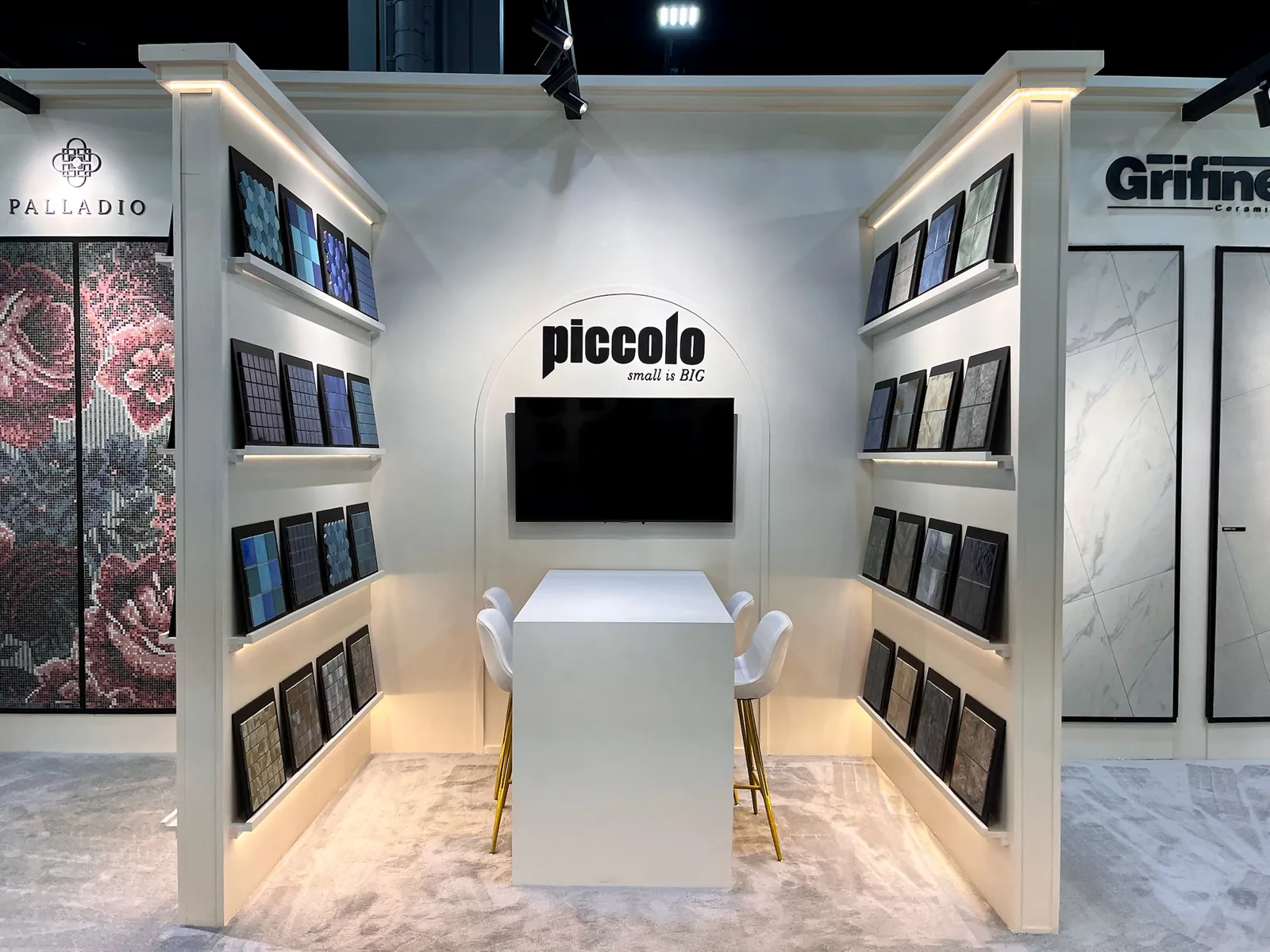 Interior detail of the Italia Group custom exhibit