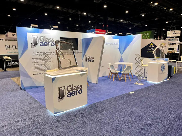 Glass Aero booth at Custom Exhibit 2024, Chicago, IL