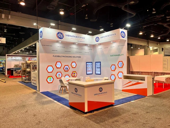 Shrinath Rotopack booth at Pack Expo 2023, Las Vegas, NV