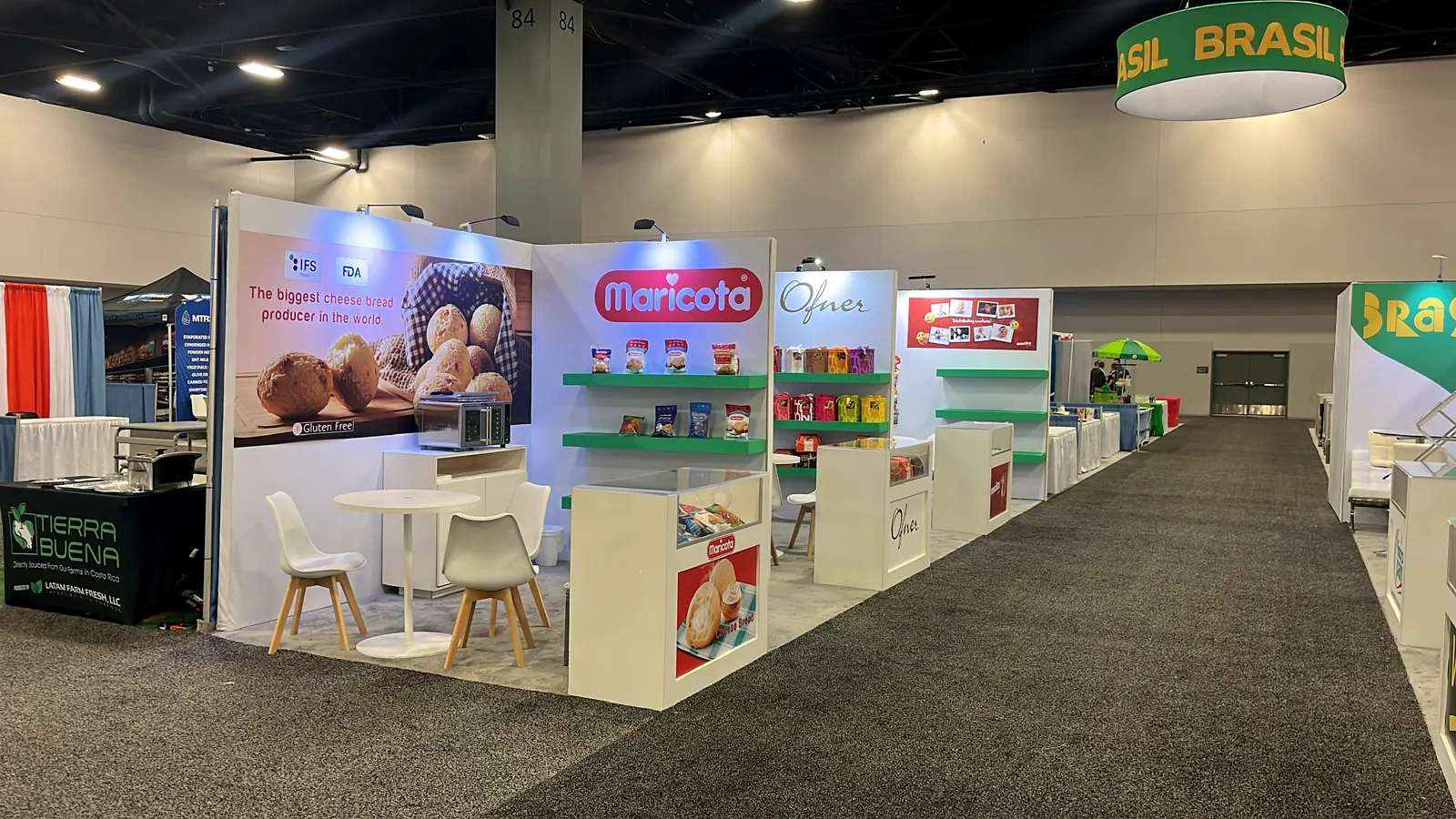 Multi-brand trade show pavilion aisle